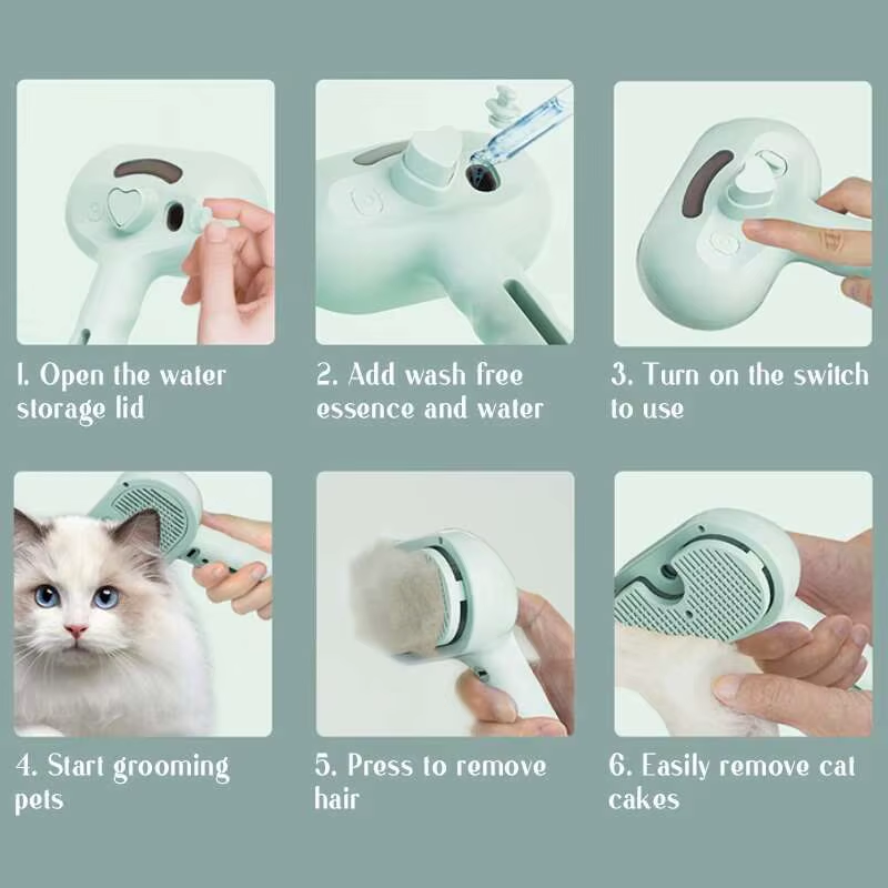 Smart Steam Pet Brush – Gentle Grooming & Hair Removal for Cats & Dogs - Image 7