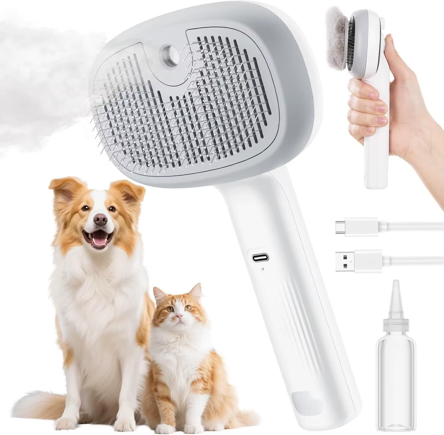 Smart Steam Pet Brush – Gentle Grooming & Hair Removal for Cats & Dogs - Image 2